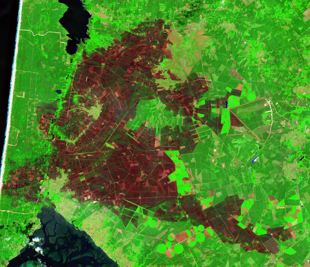 Les traces des incendies de Gironde vues depuis l&rsquo;espace